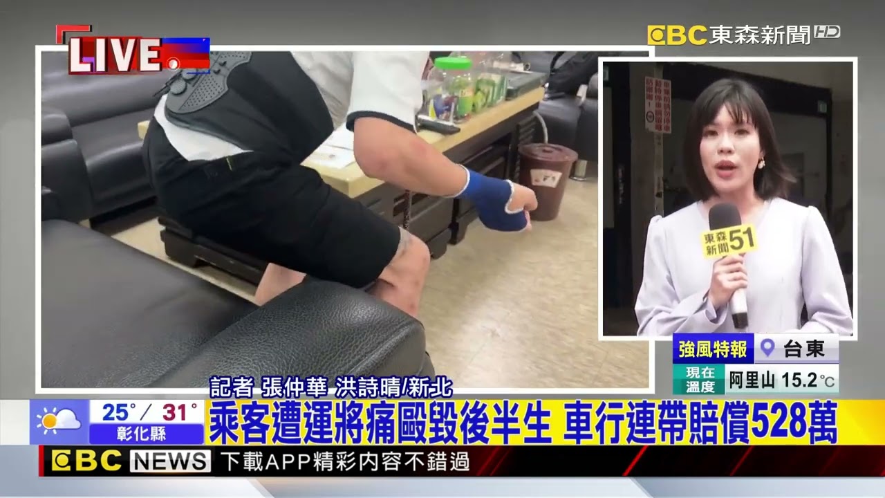 最新》乘客遭運將痛毆毀後半生 車行連帶賠償528萬@newsebc