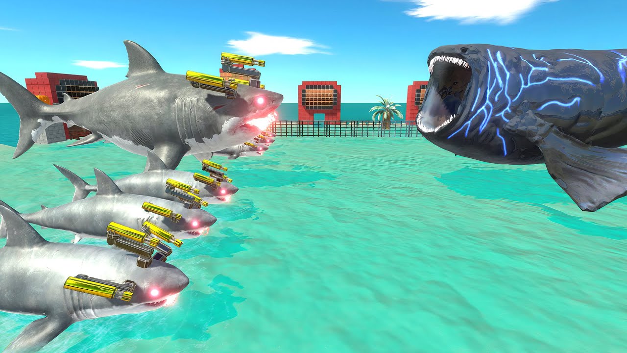 Aquatics Battle - Mutant Megalodon VS The Bloop - Animal Revolt Battle Simulator