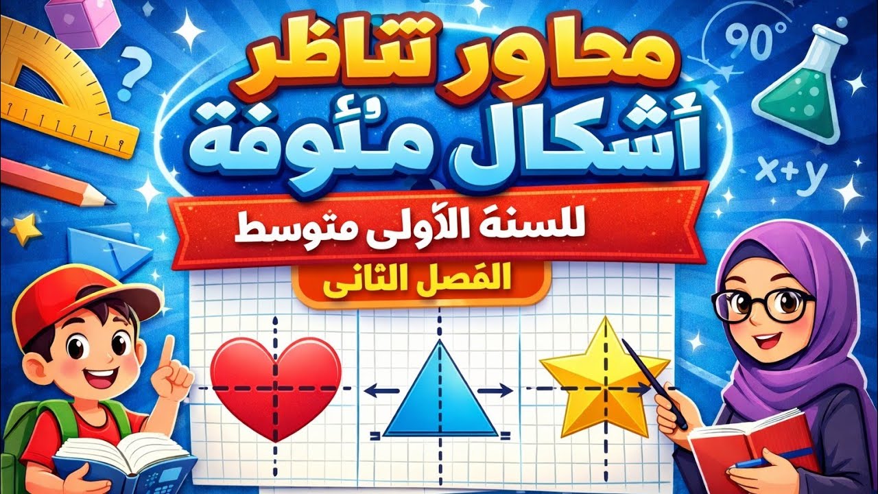 محاور تناظر أشكال مألوفة للسنة الأولى متوسط الفصل الثاني 
