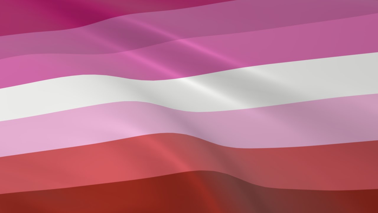 Lesbian Pride (pink) flag waving in the wind - Flag animation - 4K UHD