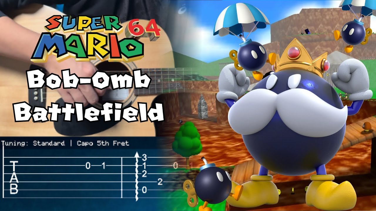Bob-Omb Battlefield Theme - Super Mario 64 | Fingerstyle Guitar + TAB