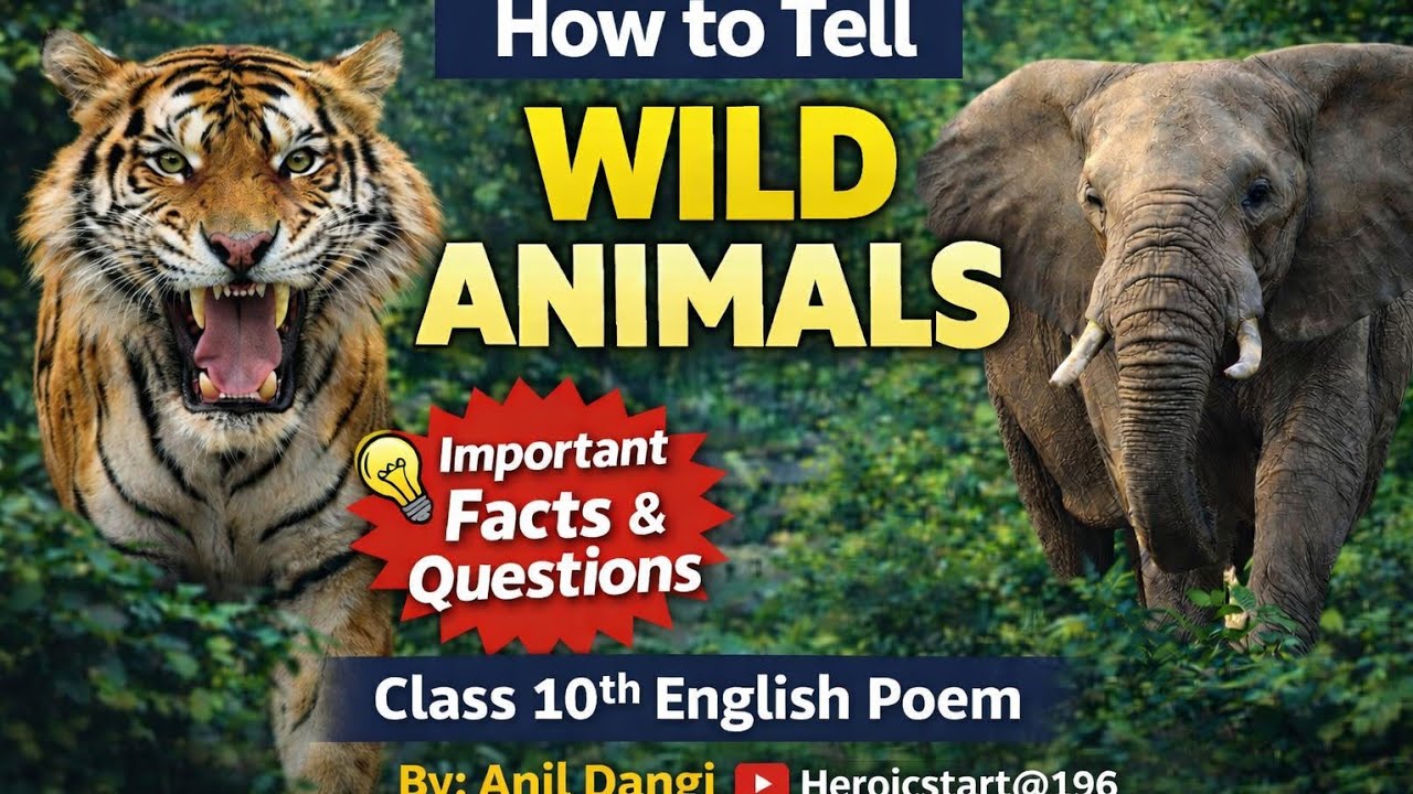 🔥🔥How to Tell Wild Animals🐅 || important poems and concept based questions💥💥 ||