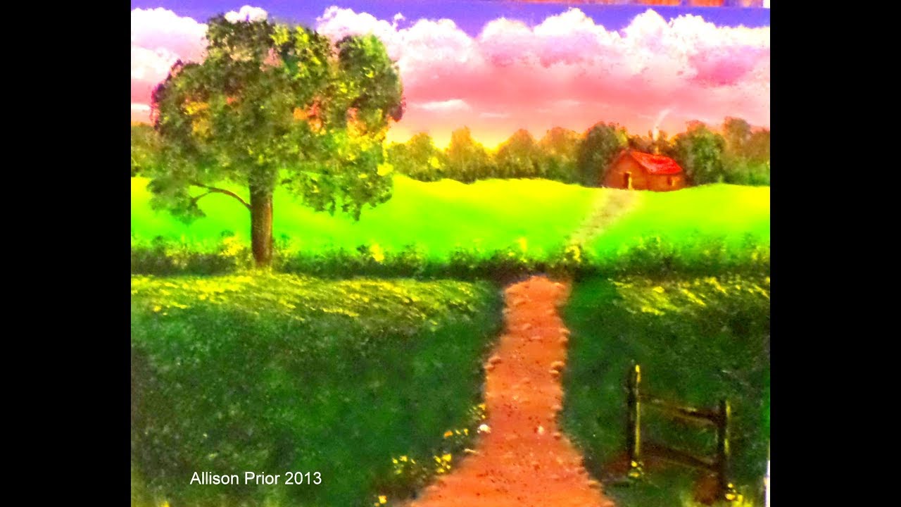 How to paint backround trees with acrylic paint lesson 3 landscape painting