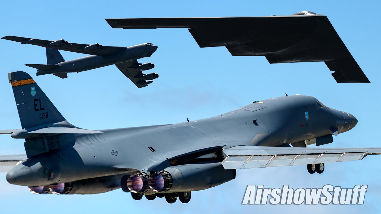 USAF Bombers! "Trifecta" Formation and Flybys - Ellsworth AFB Airshow 2022