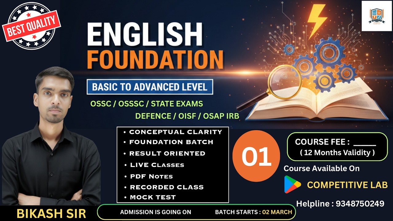 English Foundation 1.0 Theory Class 01 |#bikashsirenglish7 #bikashsir #englishgrammar #ossc #osssc