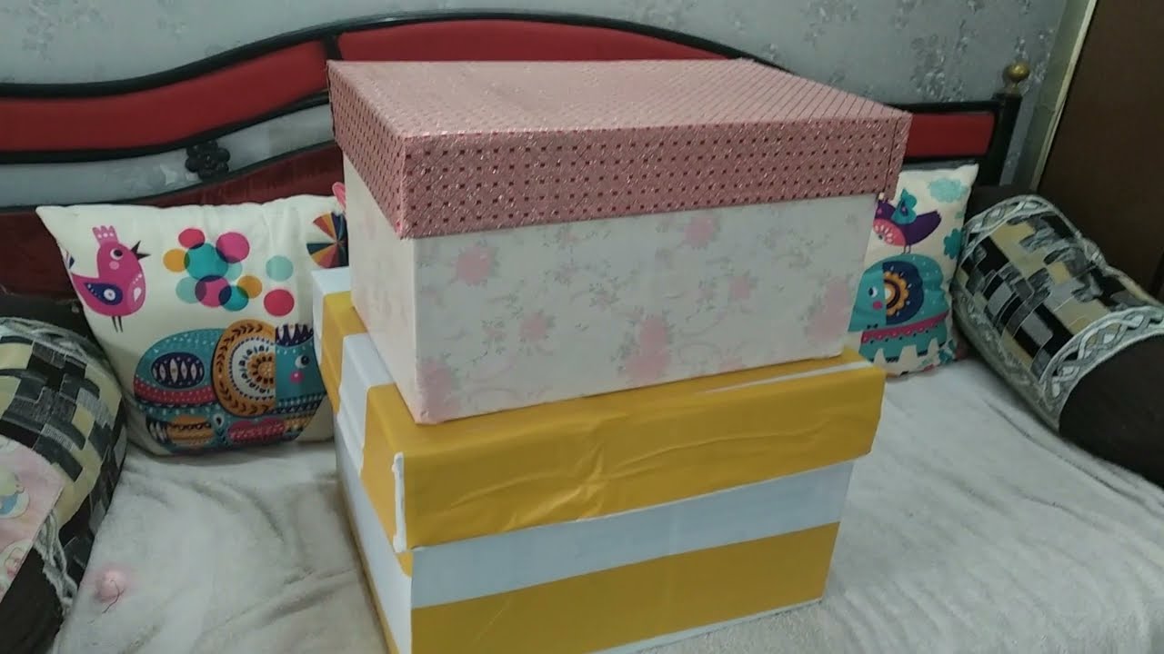 Waterproof storage boxes made from Wallpaper and Cardboard | Best out of waste | Recycling Cardboard