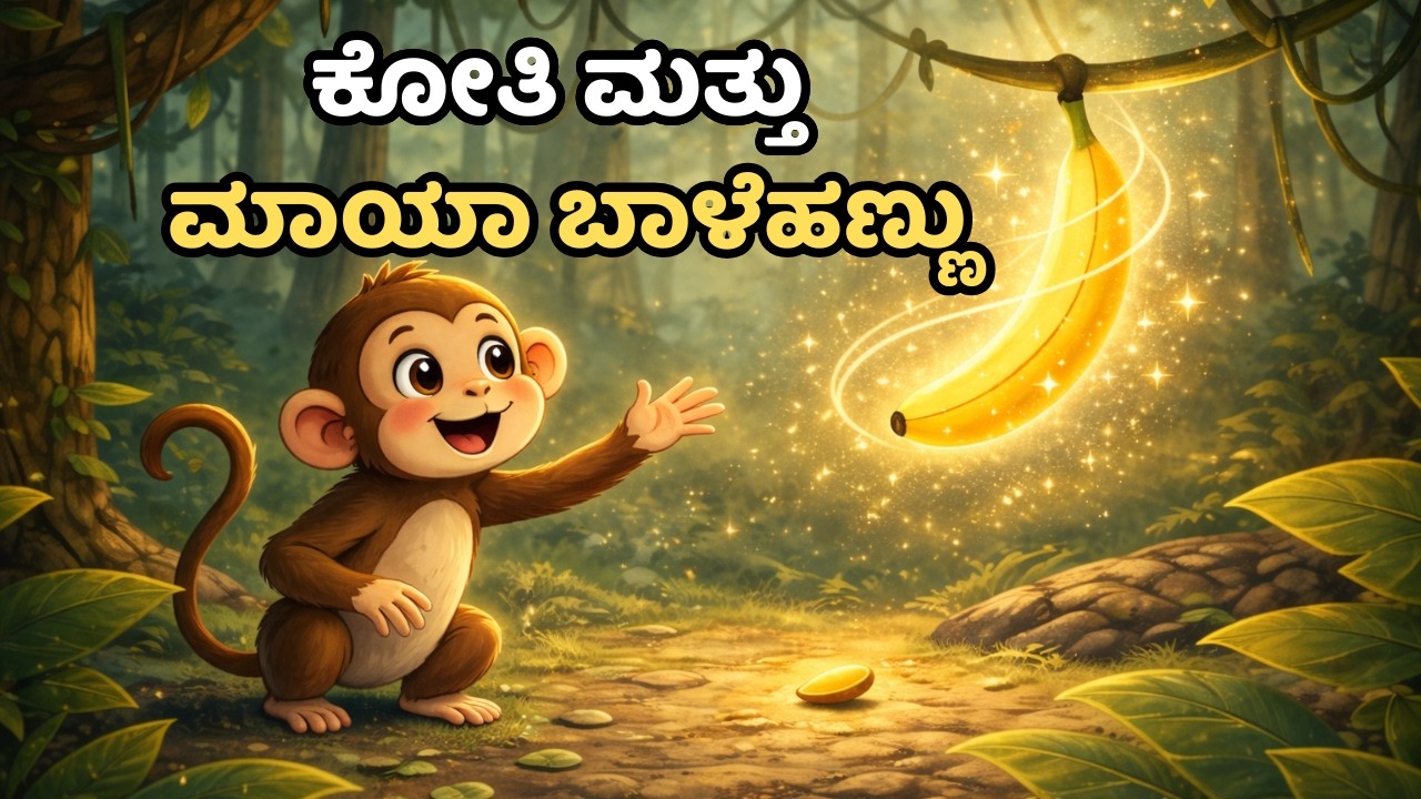 ಕೋತಿ ಮತ್ತು ಮಾಯಾ ಬಾಳೆಹಣ್ಣು | KOTHI MATTHU MAAYA BALEHANNU | Kannada Kids Stories | Moral Stories