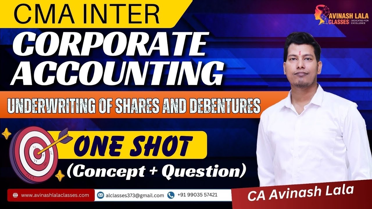 Underwriting of Shares and Debentures | One Shot Revision with Question Practice | CA Avinash Lala