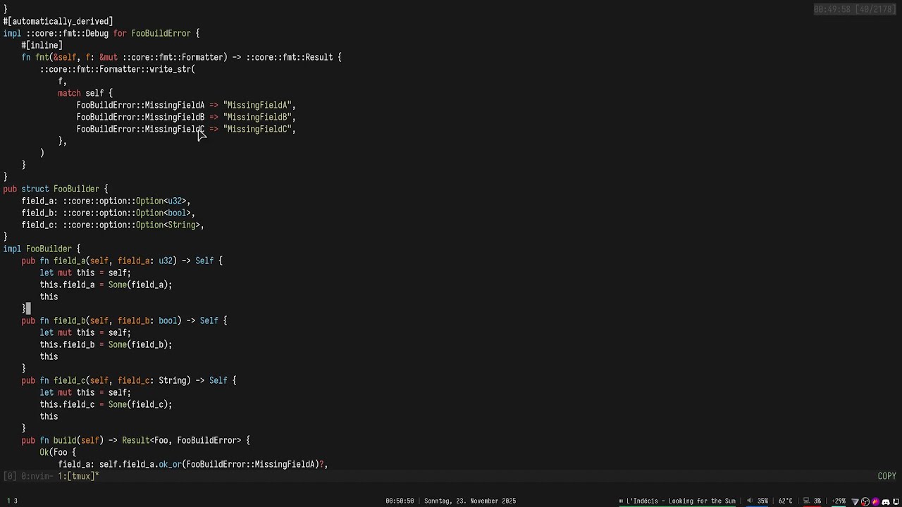 Creating a Builder Procedural Macro in Rust | 23 November 2025
