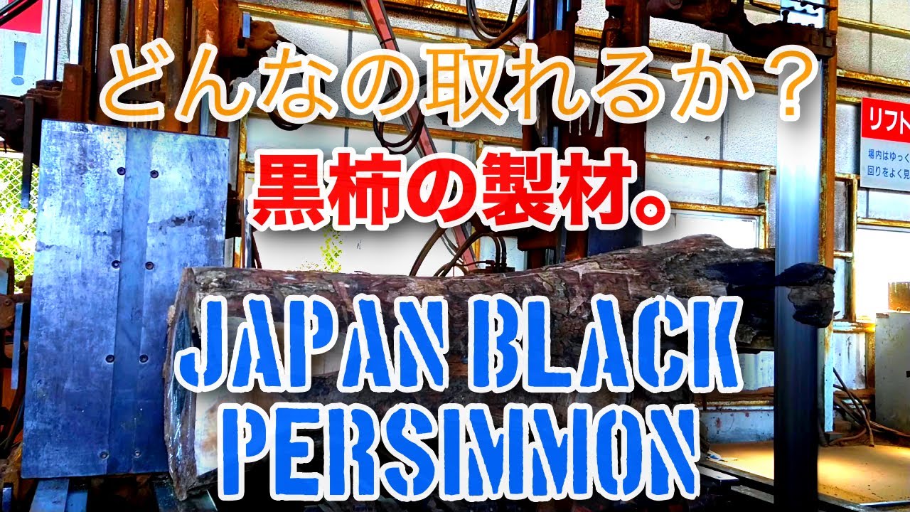 【製材】黒柿の製材動画です。Japan Black Persimmon Sawing!!
