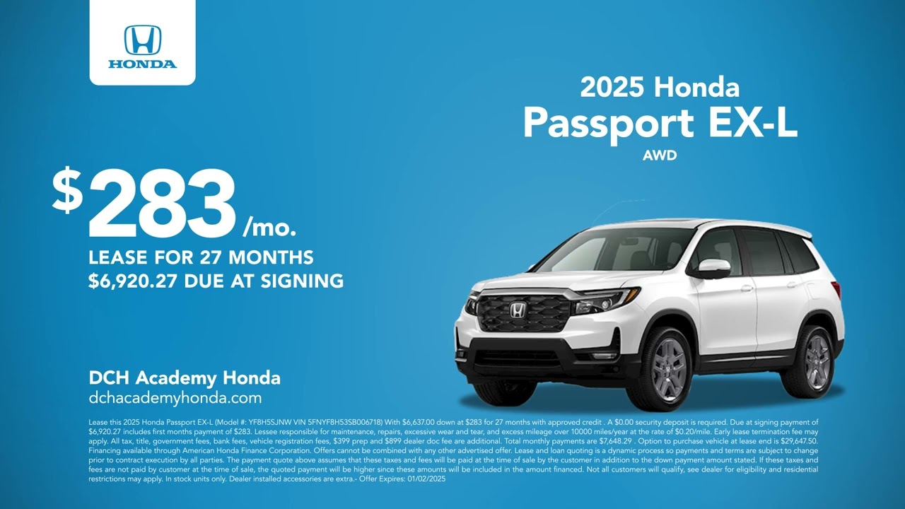 Honda Passport 12/07/2024 4654450