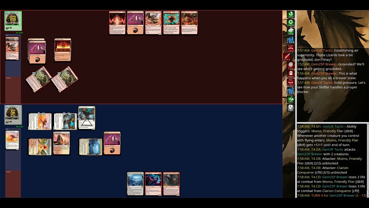 mage-bench Standard: Gem25P Brewer (Mono Red Leyline Aggro Woe) vs Gem3F Tactic (Boros Dragons Woe)