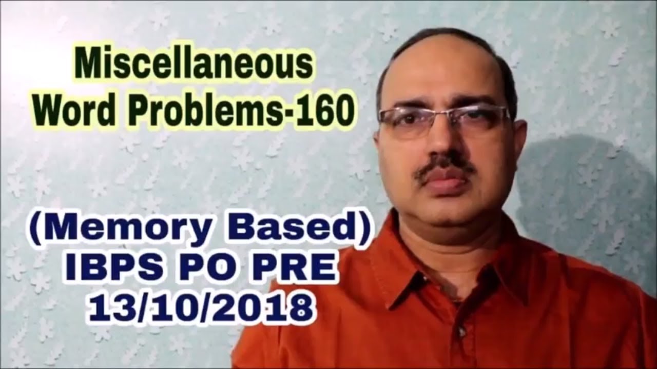 Miscellaneous-160 IBPS PO PRELIMS 13-10-2018 (Memory Based) #Amar Sir