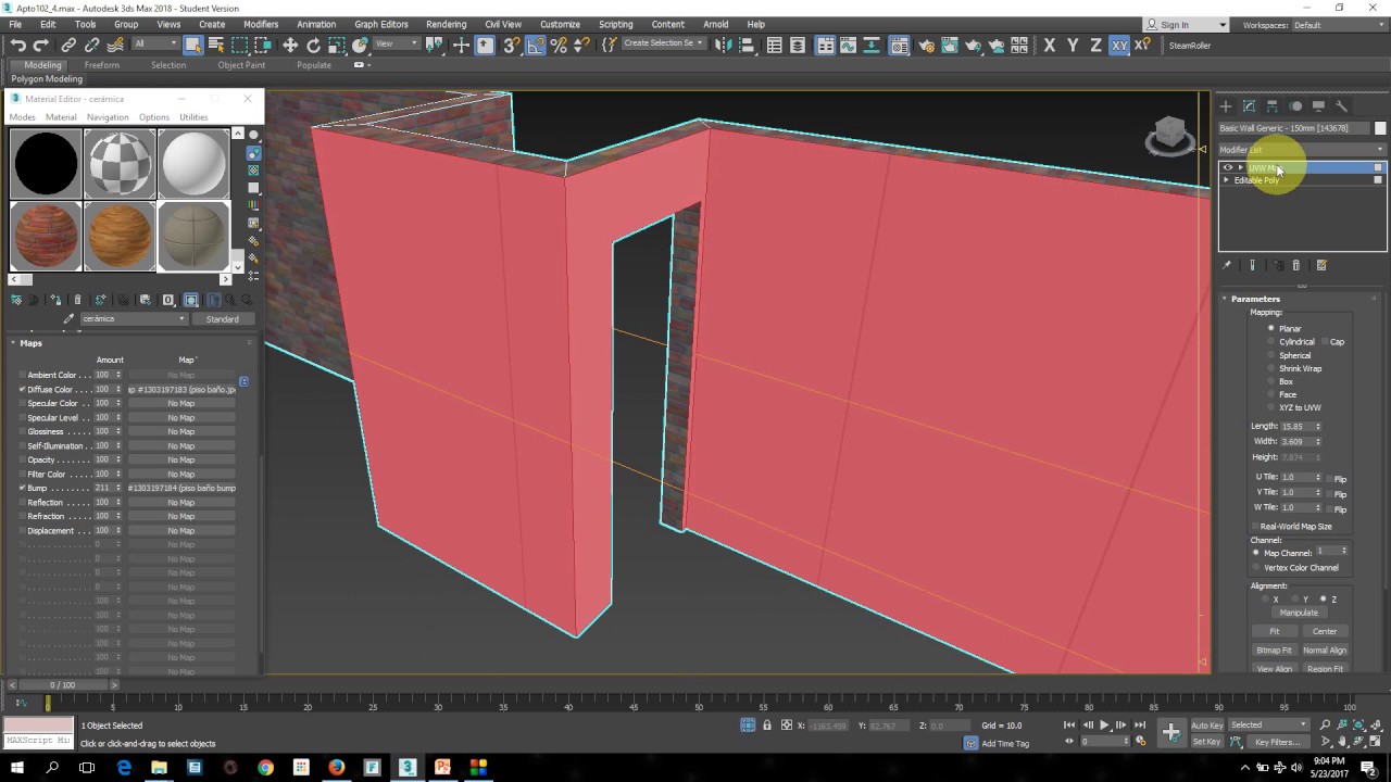 3dsMax - Asignar y escalar diferentes materiales en un mismo objeto