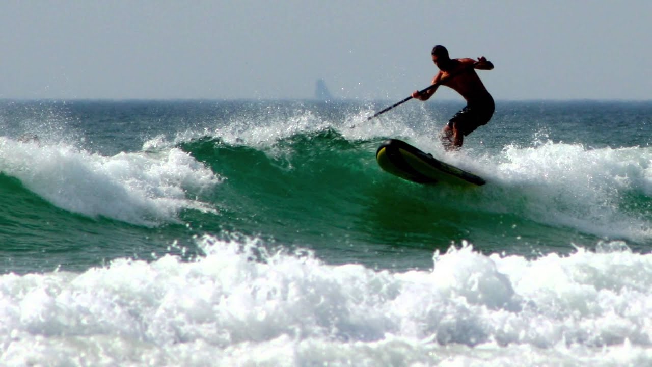 Test SUP gonflable goldenboard dans les vagues