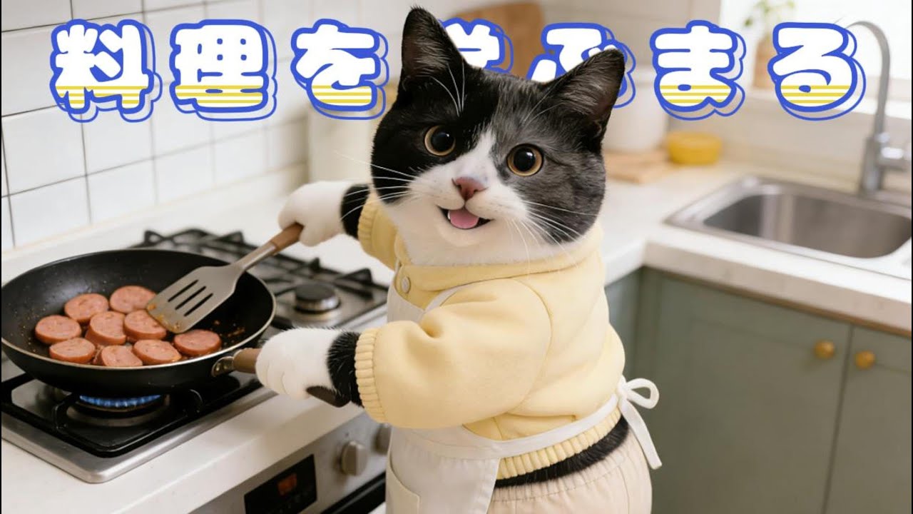 今日はまるが料理作りに挑戦した一日に密着！🐱🍣