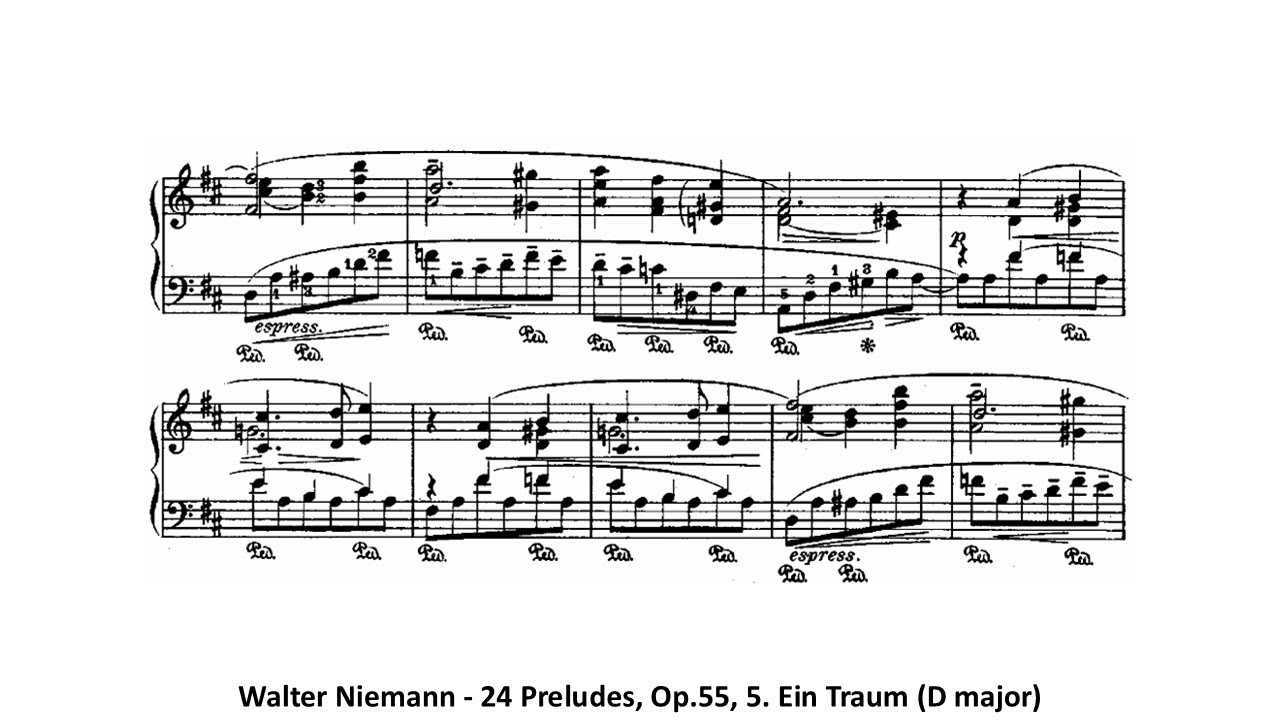 Walter Niemann - 24 Preludes, Op.55, 5. Ein Traum (D major)