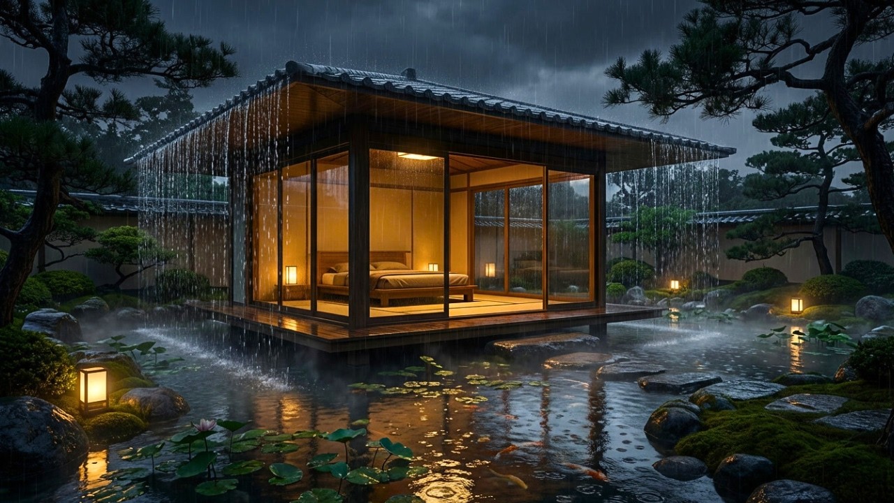 Peaceful Forest Rain Sounds 🌙 Warm Cabin Ambience for Deep Sleep, Anxiety, Insomnia & Stress Relief