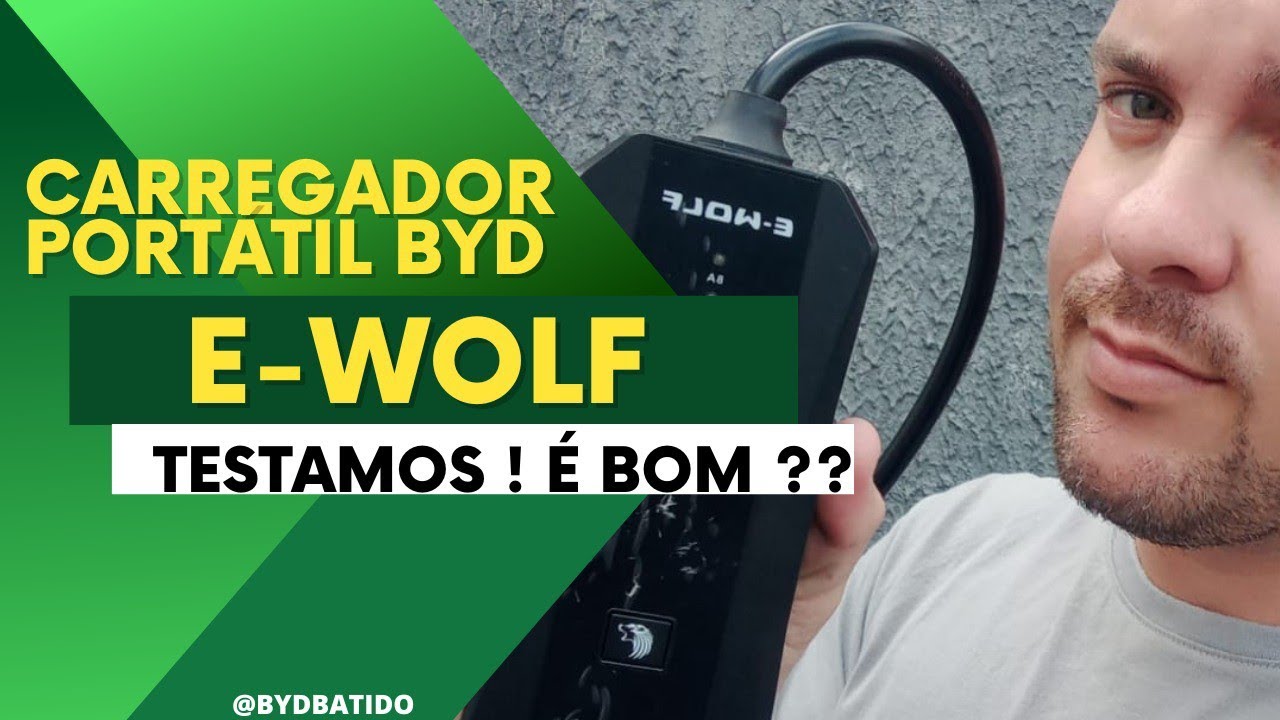 🔋TESTE Carregador PORTÁTIL BYD - Marca E-WOLF - Utilizamos no DOLPHIN MINI ⚡