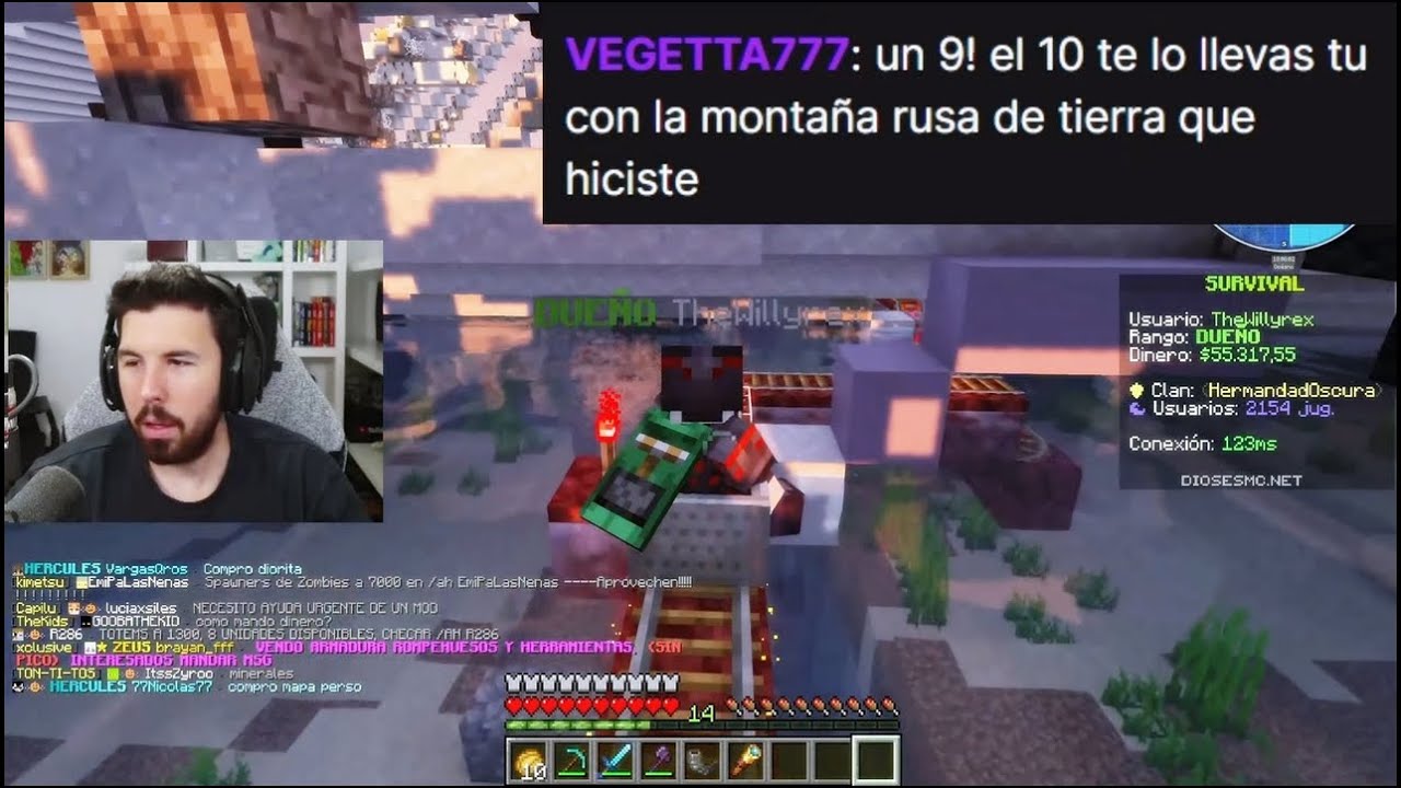 WILLY le enseña a VEGETTA la MEJOR MONTAÑA RUSA del SERVIDOR 😮🤯