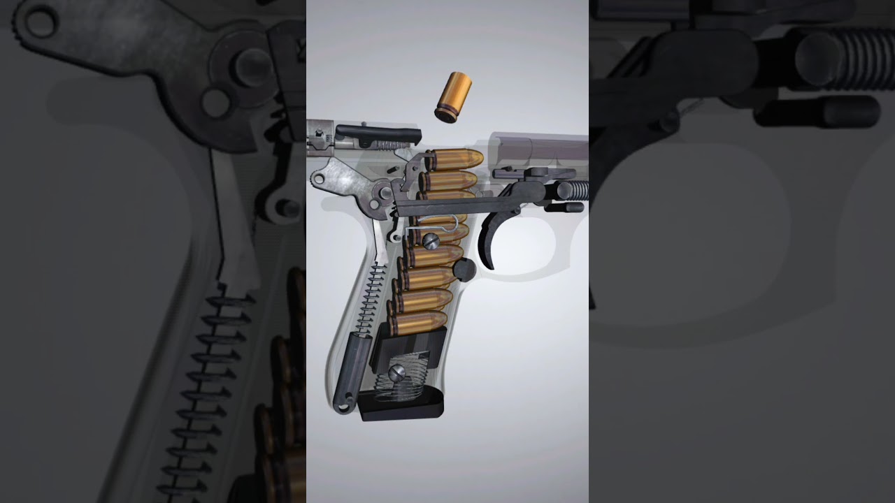 Beretta M92 semi-automatic pistol mechanism