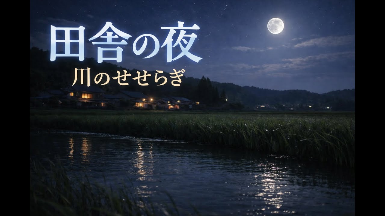 【睡眠用】田舎の夜｜静かな川のせせらぎで深く眠る｜作業・勉強・リラックス用BGM