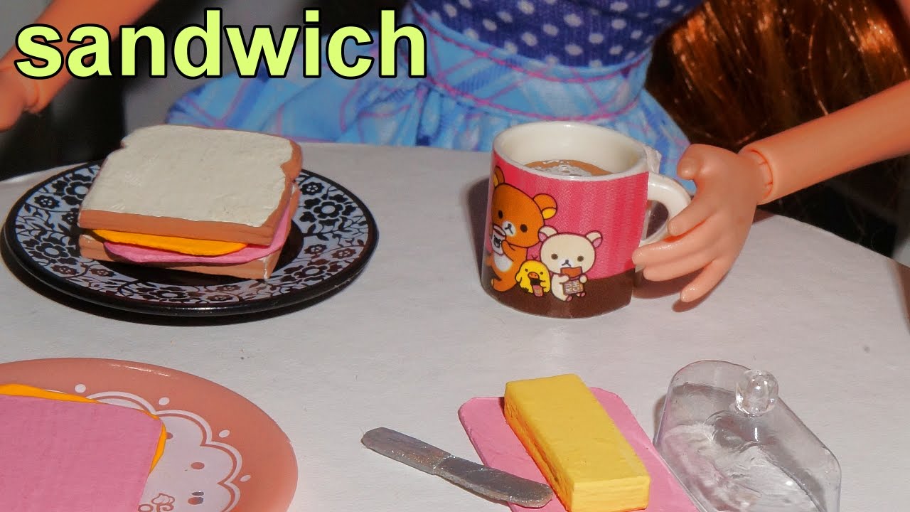 How to make a miniature doll sandwich - miniature crafts DIY