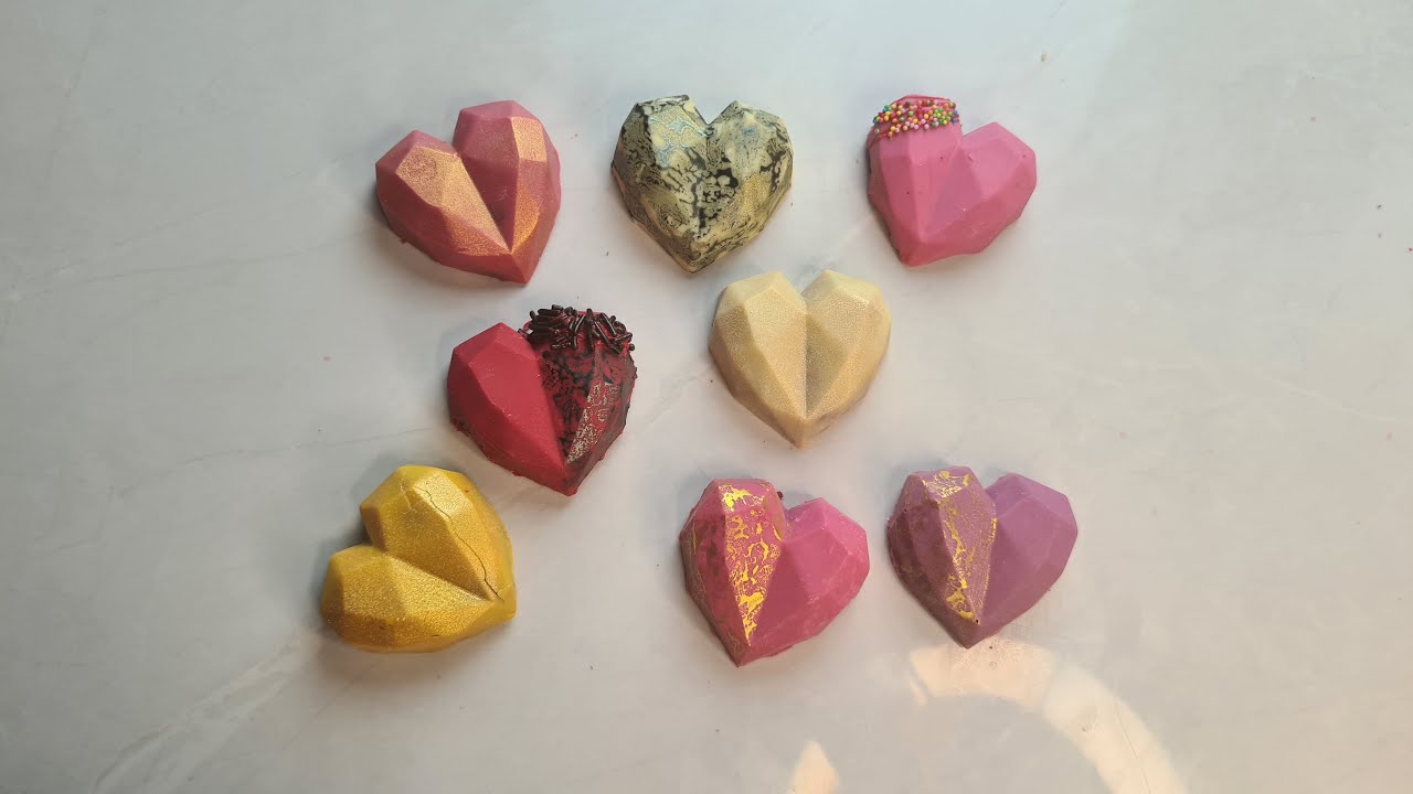 Geometric Cake Hearts | Red Velvet Filling