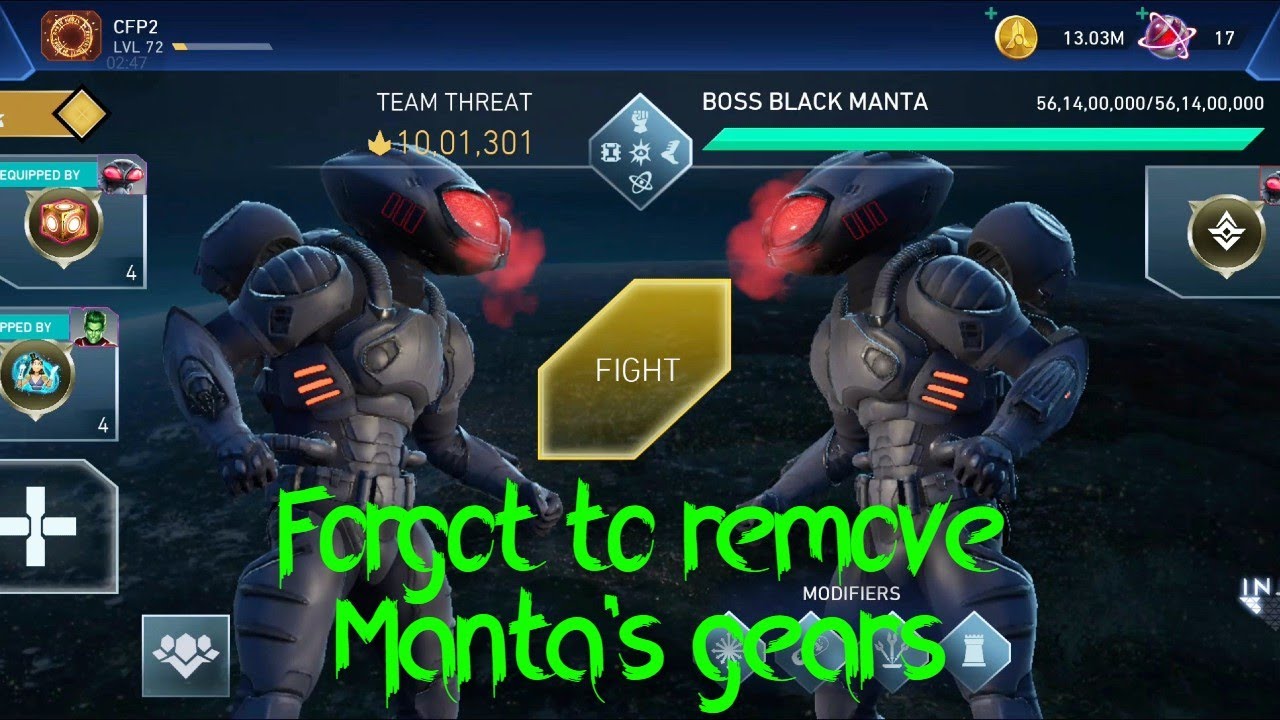 Forgot to remove Black Manta's gears | Dawn of Apokolips | Injustice 2 Mobile