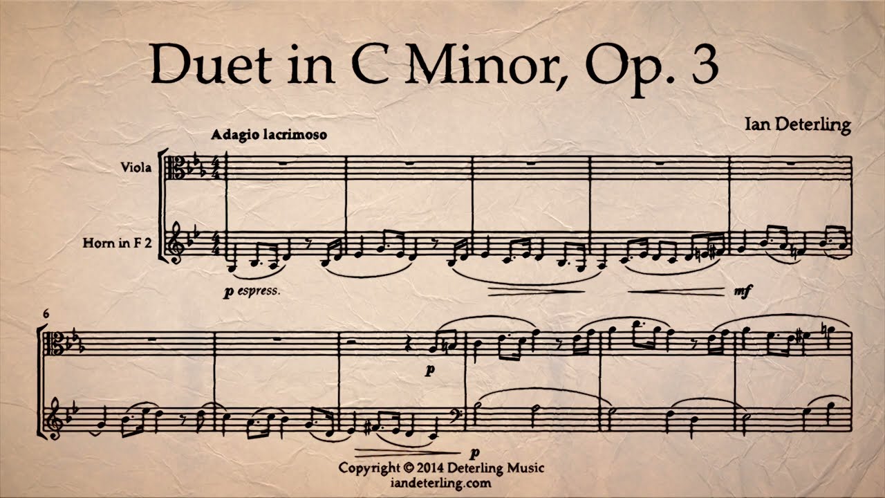 Duet for Viola and Horn in C Minor