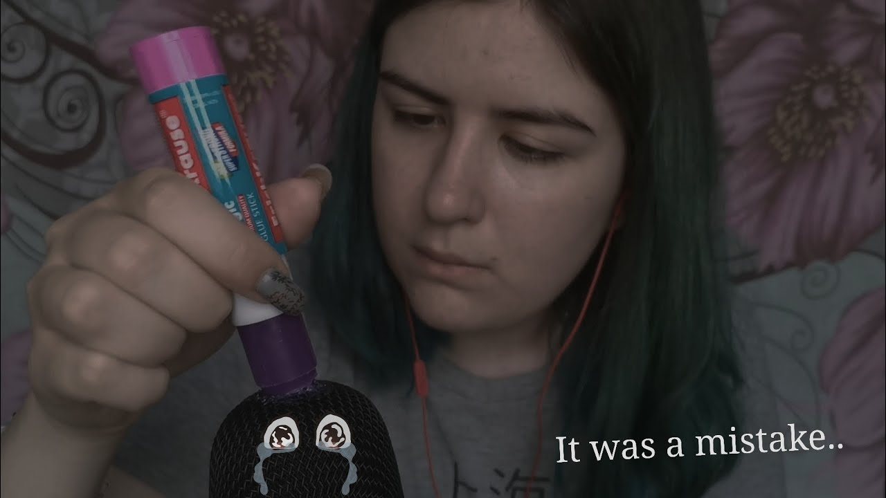 ASMR  glue sticks on the mic (but it's bad, just for fun, look at my foolishness)