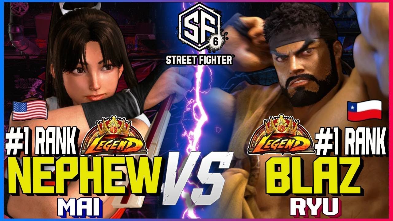 SF6 ▰ Blaz (#1 ranked Ryu) Vs Nephew (#1 Ranked Mai) ▰ Street Fighter 6 High Level Gameplay