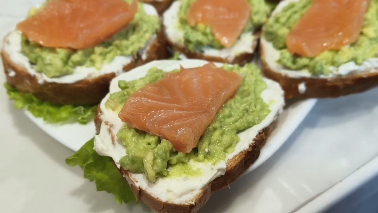 ВКУСНЕЙШИЕ БУТЕРБРОДЫ на любой праздник за 5 минут с красной рыбой и авокадо 🥑