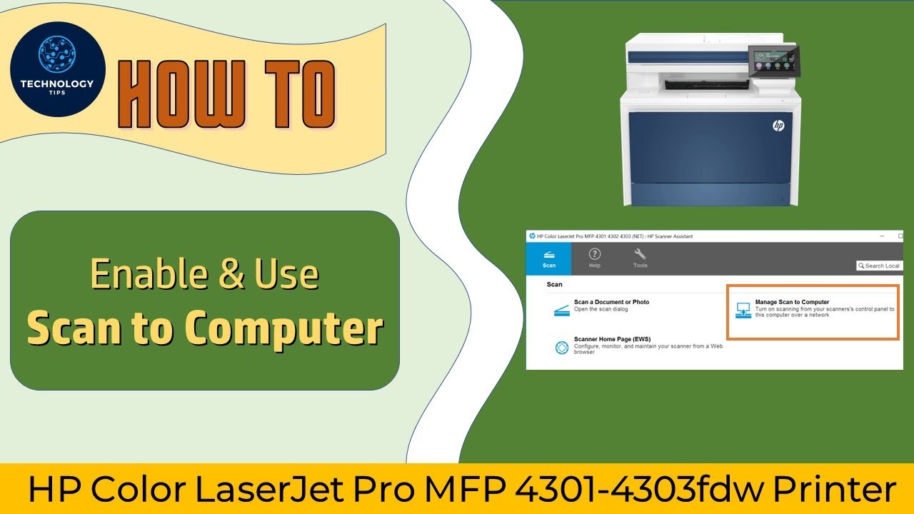 HP Color LaserJet Pro MFP 4201 | 4202 | 4203dw | 4301 | 4302 | 4303fdw Принтер: включить сканиров...