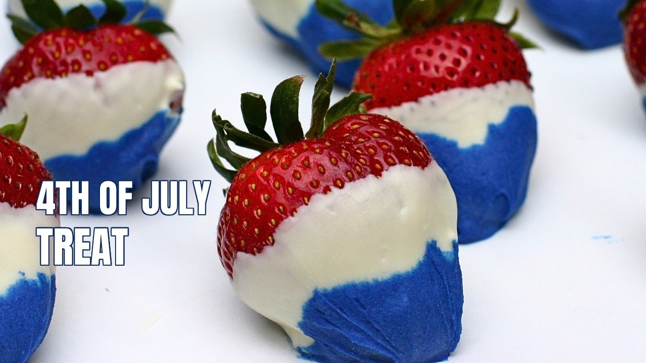 4th of July Chocolate Covered Strawberries! Red White and Blue by Rockin Robin Cooks