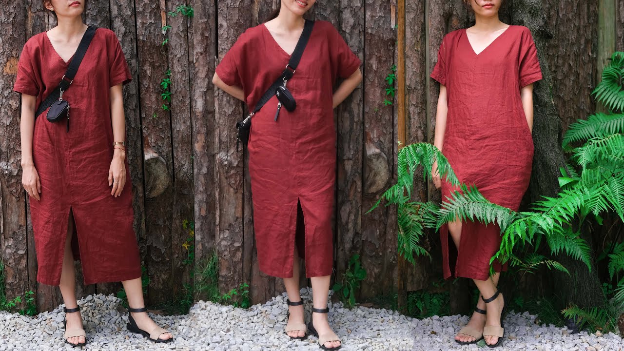 DIY Boxy Linen Dress | Loose Linen Dress | How To Make A Dress