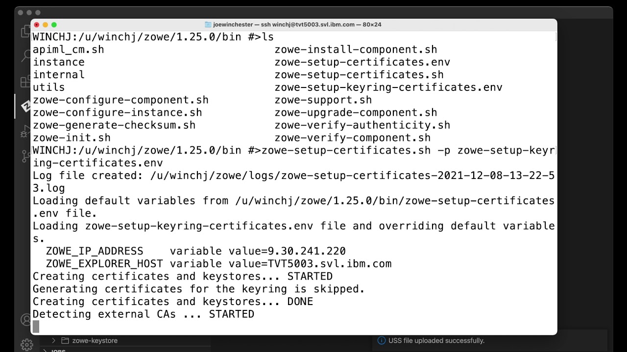 Generate a self signed certificate in a RACF keyring