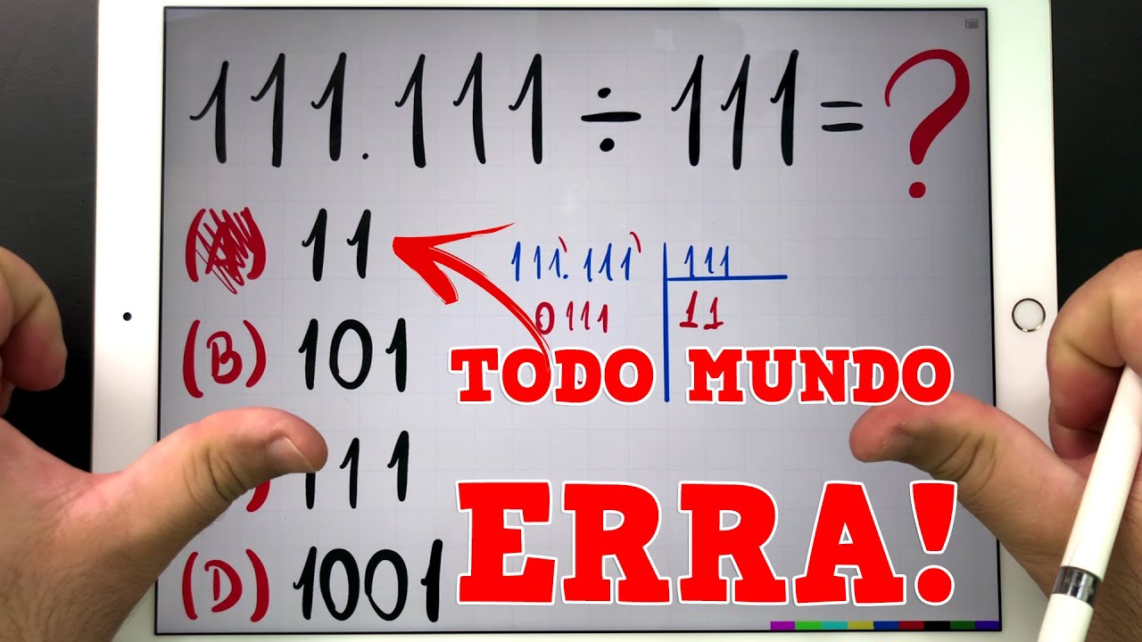 ⭐ NINGUÉM EFETUA A DIVISÃO 111.111÷111 DIREITO... Você Consegue Acertar?