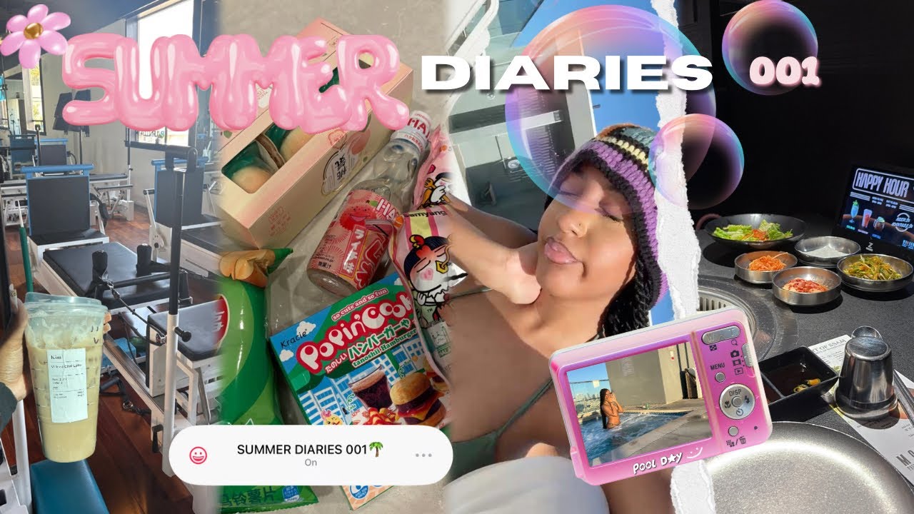 ЛЕТНИЕ ДНЕВНИКИ 001🌴🫧LA edition + Пилатес, корейское барбекю, шопинг, Hmart, Gwrms и т. д.