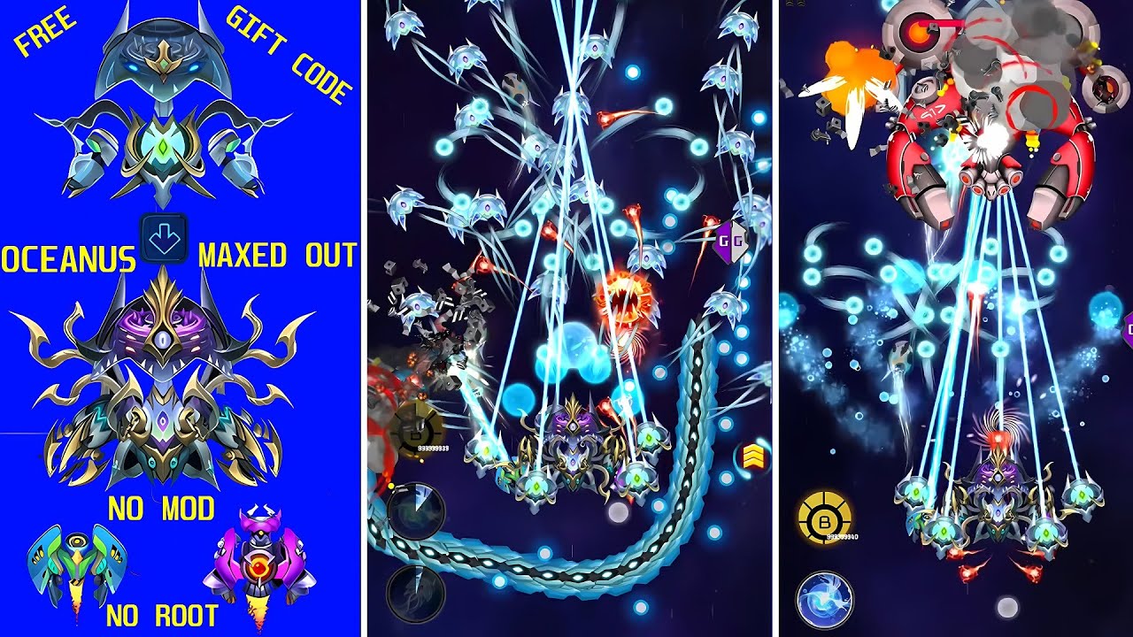 space shooter galaxy attack game guardian hack f3 oceanus ship & mini ships maxed IOS & Android 2025
