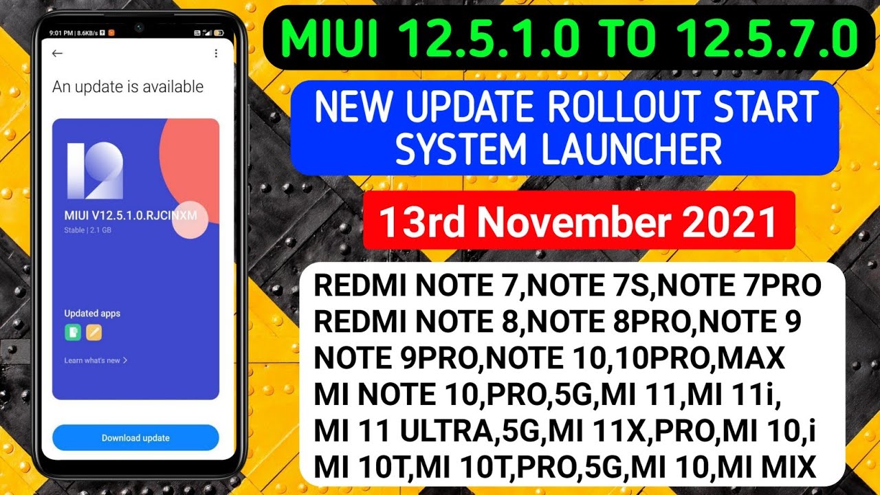 MIUI 12.5.1.0 To 12.5.7.0 New Update RollOut Start 🇮🇳|New System Launcher Update RollOut Start 🔥