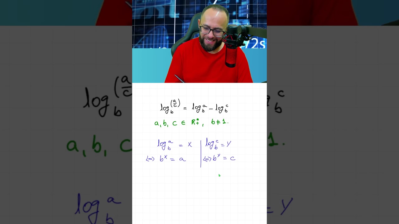 #matematica logaritmo do quociente - demonstra&ccedil;&atilde;o