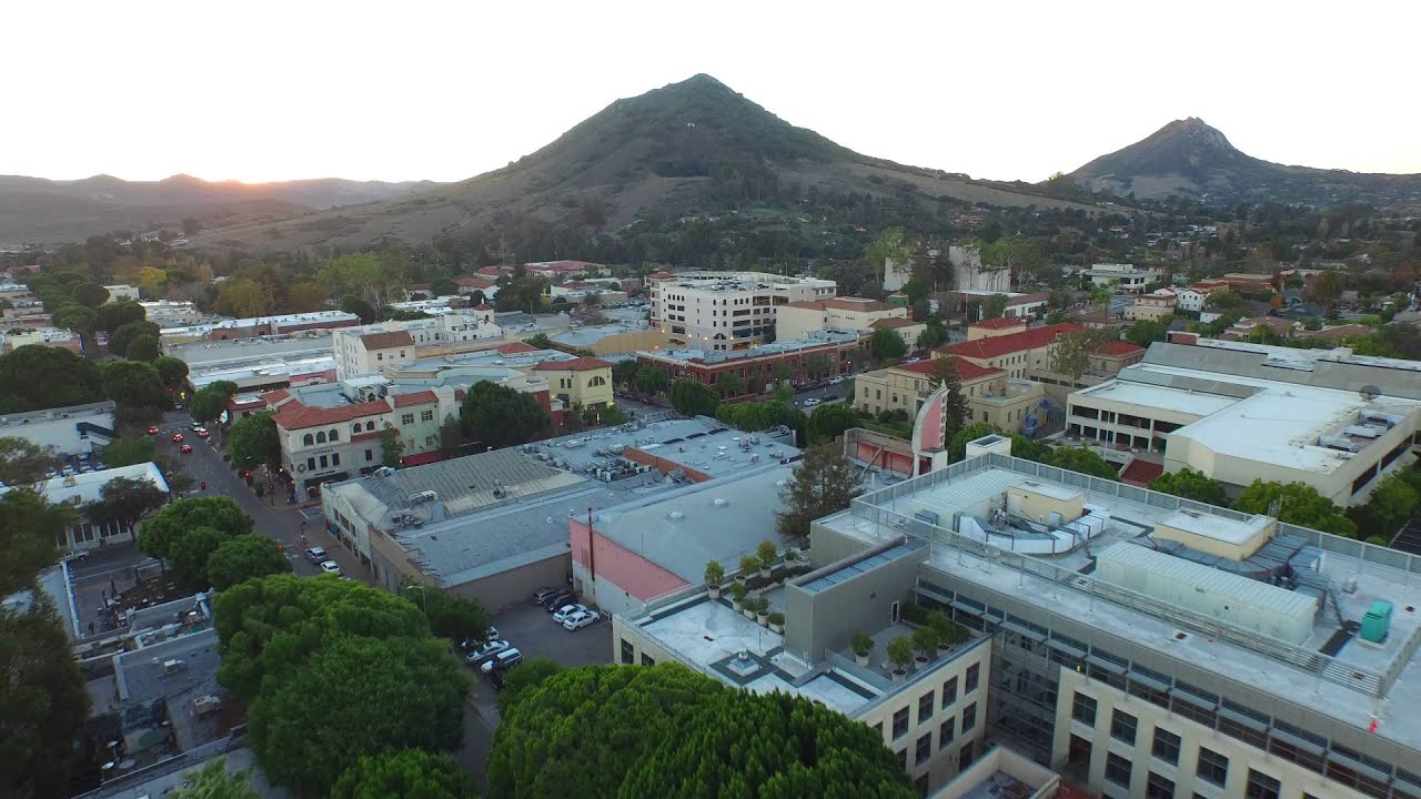 San Luis Obispo Aerial Footage Over Downtown - A Beautiful November Day!