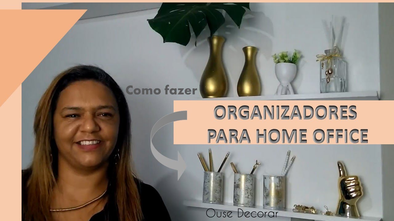 Como fazer organizadores para home office com efeito marmorizado