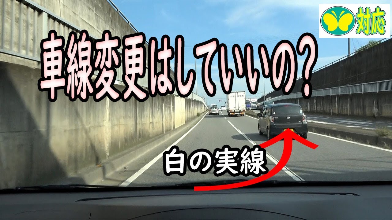 白色の実線は車線変更可能か否か？