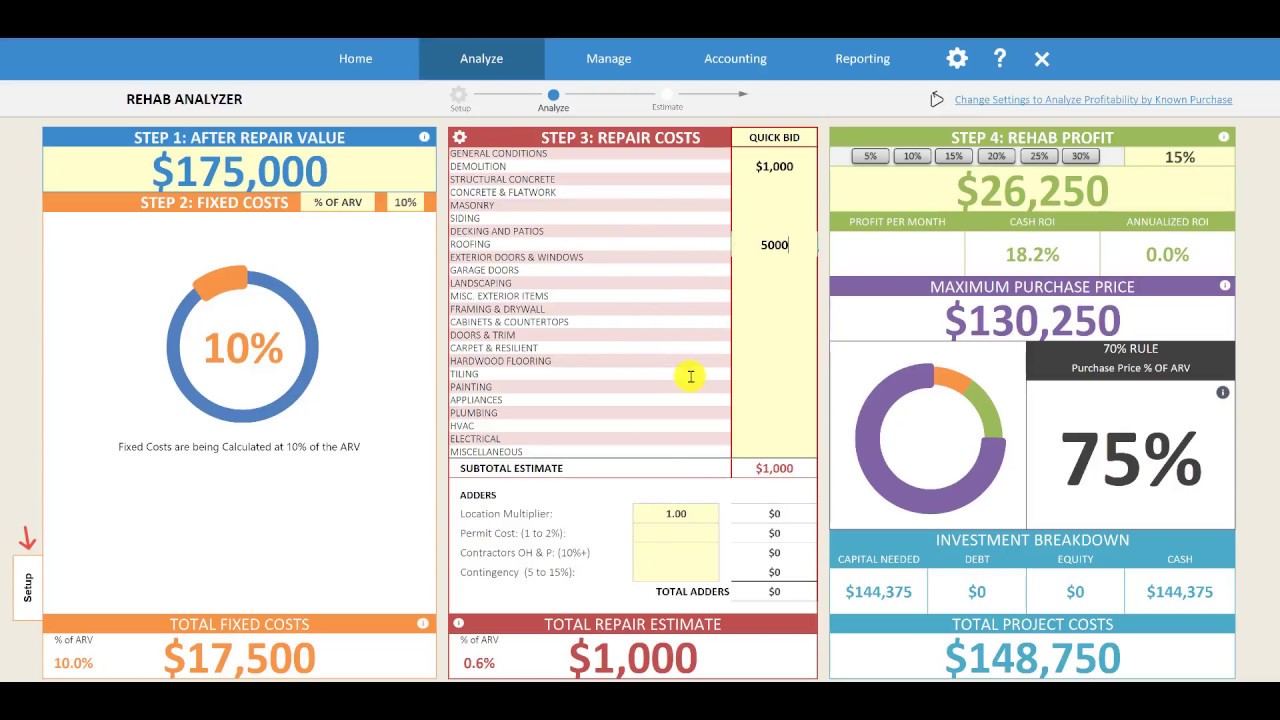 How to Analyze a Rehab Deal in Minutes using our Quick Analysis Tools