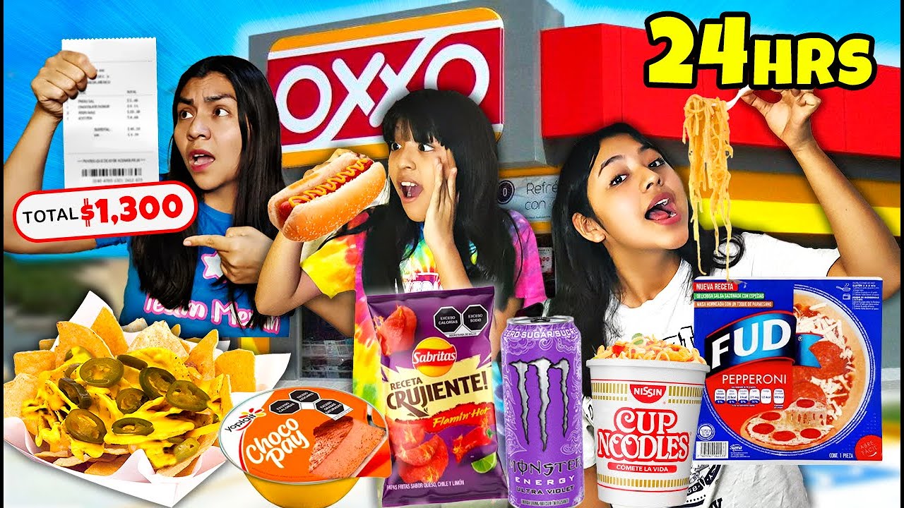 🌭24 HRS COMIENDO en el OXXO🍕 Yo soy Aranza 🍝