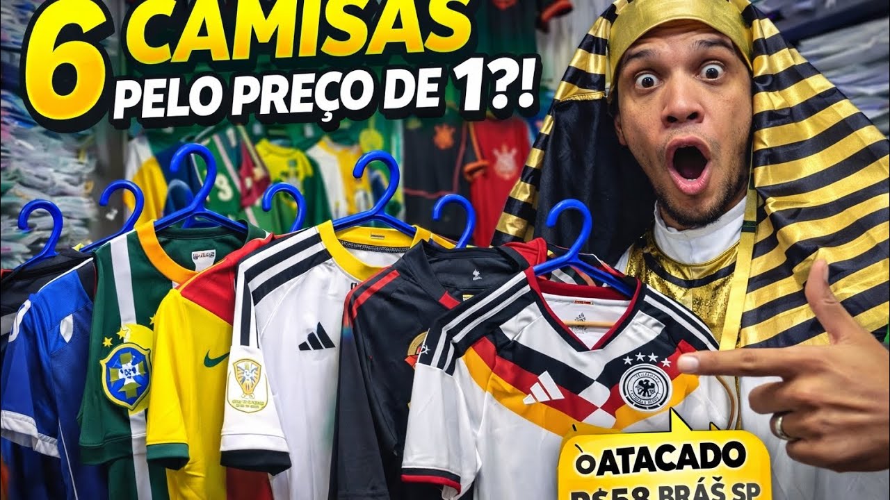 CAMISA DE TIME NO ATACADO A PARTIR DE R$58 NO BRÁS ⚽💰 | FORNECEDOR PRA REVENDA