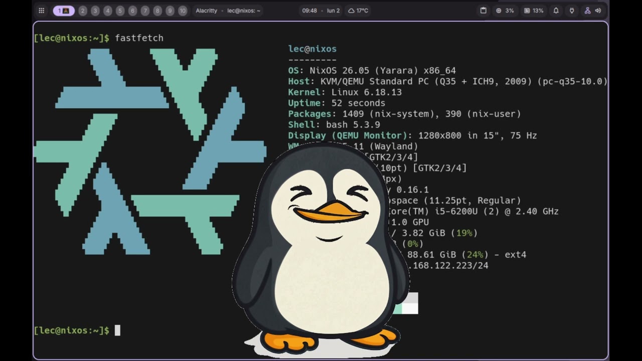 NixOS Linux con Niri WC y DANK Material Shell