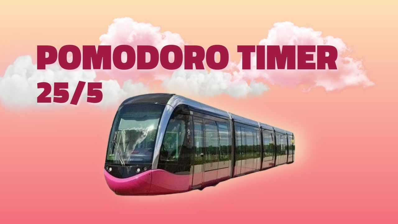 2-HOUR study session in a train✦ 25/5 Pomodoro Timer✦ Relaxing Lofi Music